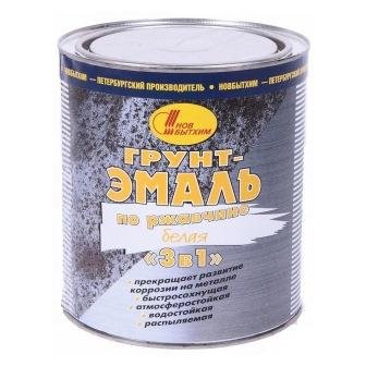 * Грунт-эмаль по ржавчине Новбытхим белая 1л RAL9003