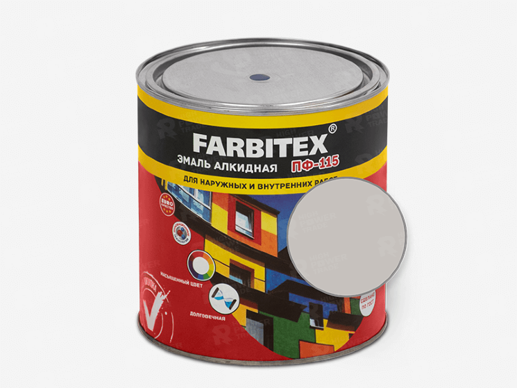 * Эмаль ПФ-115 FARBITEX алкидная белый 0,8кг