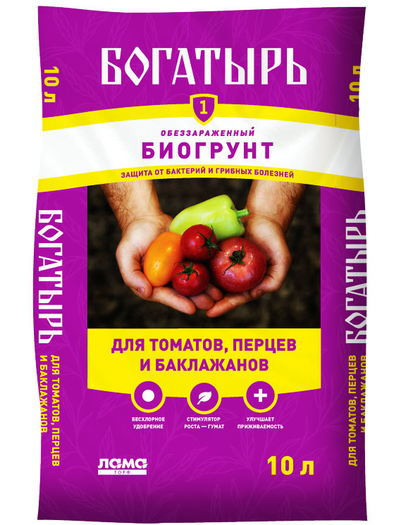 * Биогрунт Богатырь для томатов.перца и баклажанов 10л